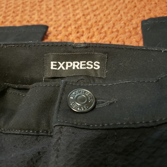 Express Black Snakeskin Skinny Jeans - Picture 6 of 8